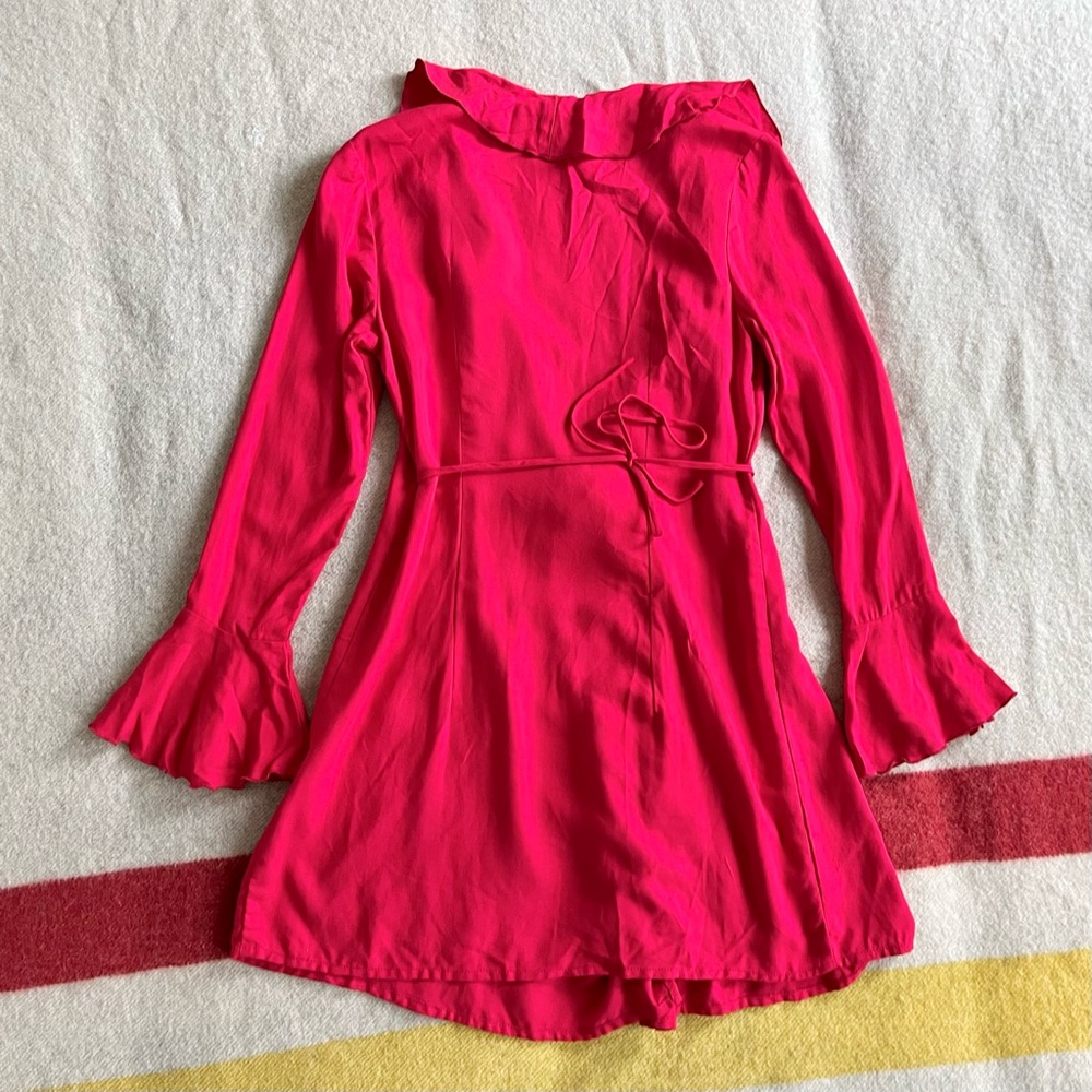 Lisa says gah Colette Ruffle Wrap Dress in Red - Picture 5 of 8